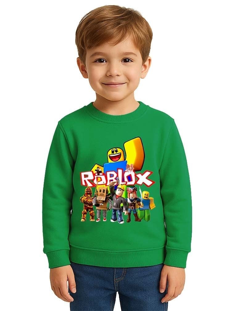 Unisex roblox Baskılı Çocuk Swaetshirt 3 İplik Şardonlu