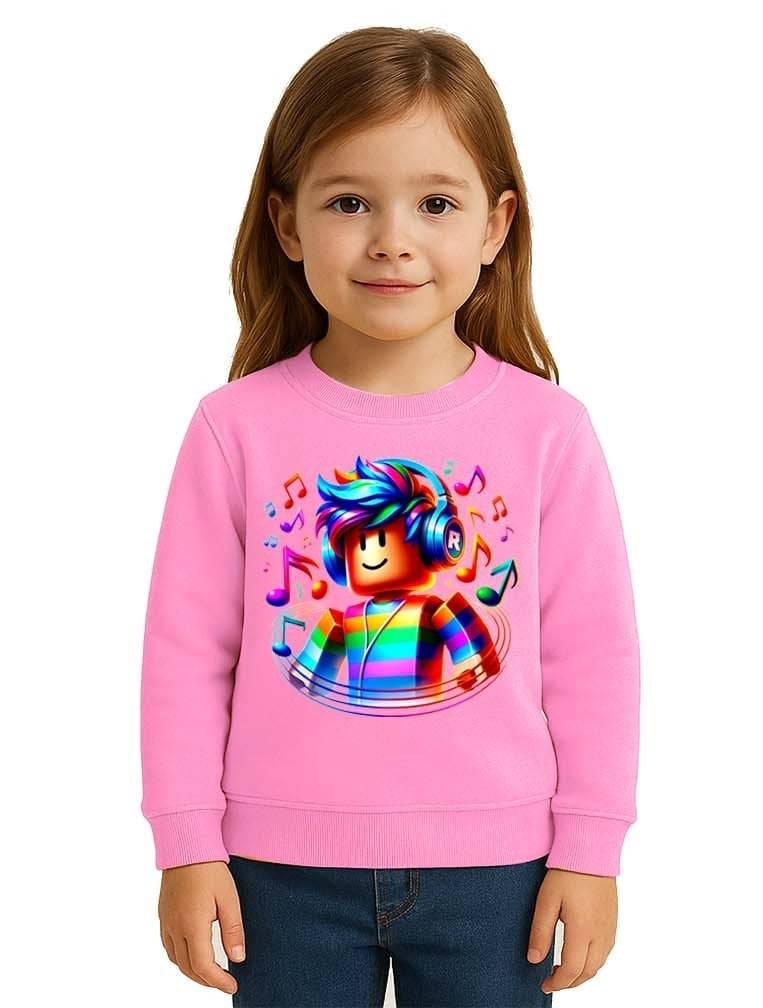 Unisex roblox Baskılı Çocuk Swaetshirt 3 İplik Şardonlu