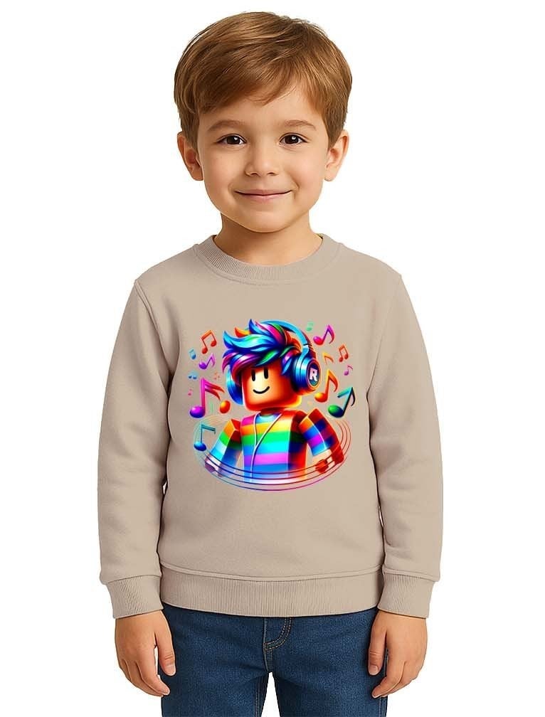 Unisex roblox Baskılı Çocuk Swaetshirt 3 İplik Şardonlu