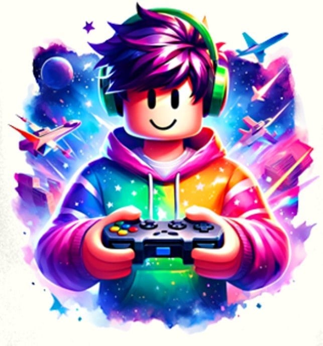 Unisex roblox Baskılı Çocuk Swaetshirt  Baskılı Kapüşonlu 3 İplik Şardonlu