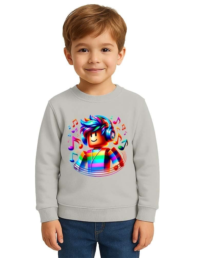 Unisex roblox Baskılı Çocuk Swaetshirt 3 İplik Şardonlu