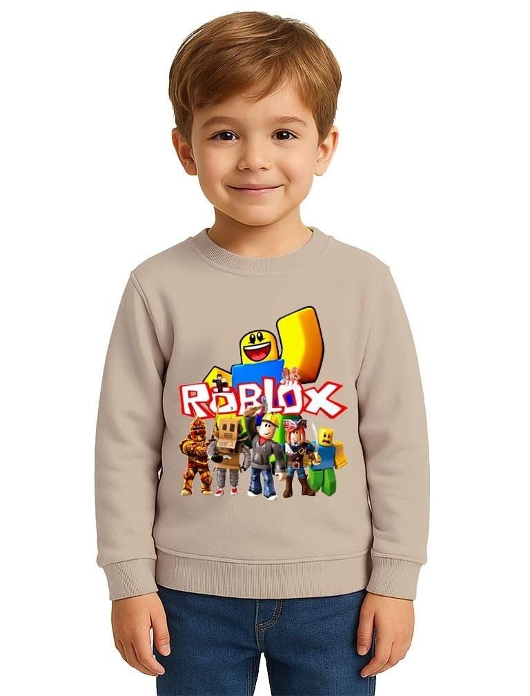 Unisex roblox Baskılı Çocuk Swaetshirt 3 İplik Şardonlu