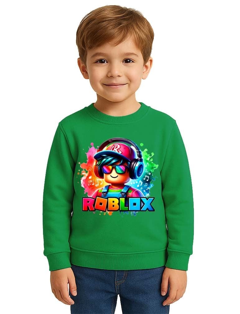 Unisex roblox Baskılı Çocuk Swaetshirt 3 İplik Şardonlu