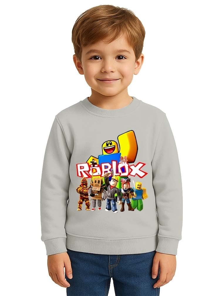 Unisex roblox Baskılı Çocuk Swaetshirt 3 İplik Şardonlu