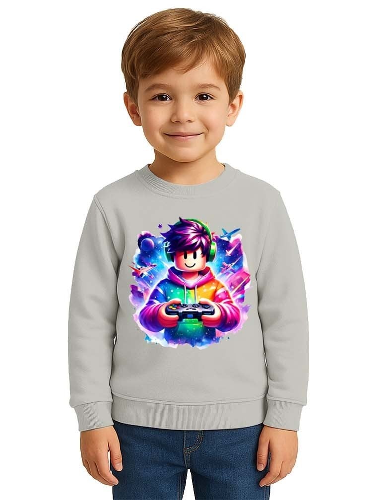 Unisex roblox Baskılı Çocuk Swaetshirt 3 İplik Şardonlu