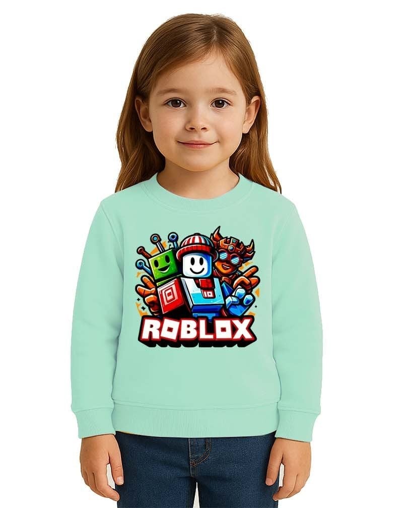 Unisex roblox Baskılı Çocuk Swaetshirt 3 İplik Şardonlu