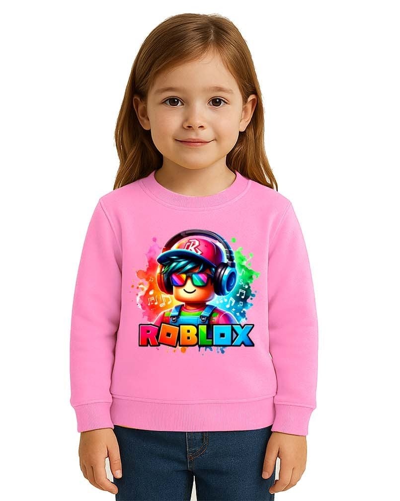 Unisex roblox Baskılı Çocuk Swaetshirt 3 İplik Şardonlu