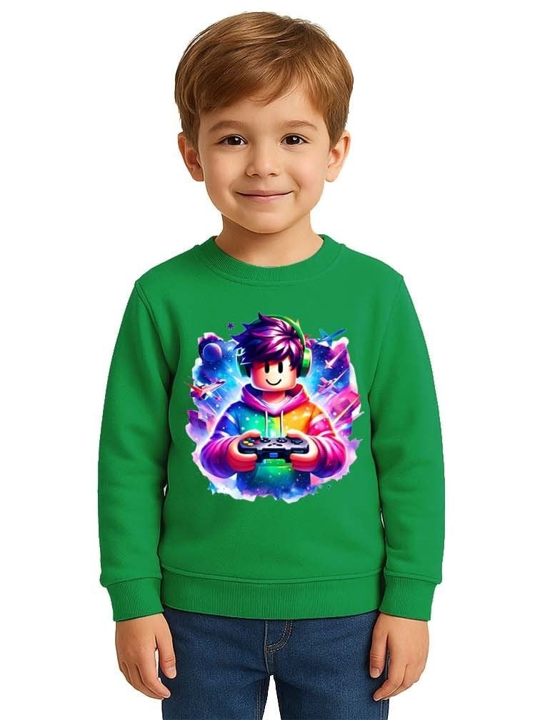 Unisex roblox Baskılı Çocuk Swaetshirt 3 İplik Şardonlu