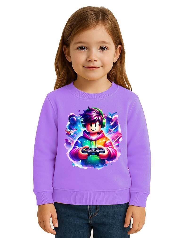 Unisex roblox Baskılı Çocuk Swaetshirt 3 İplik Şardonlu