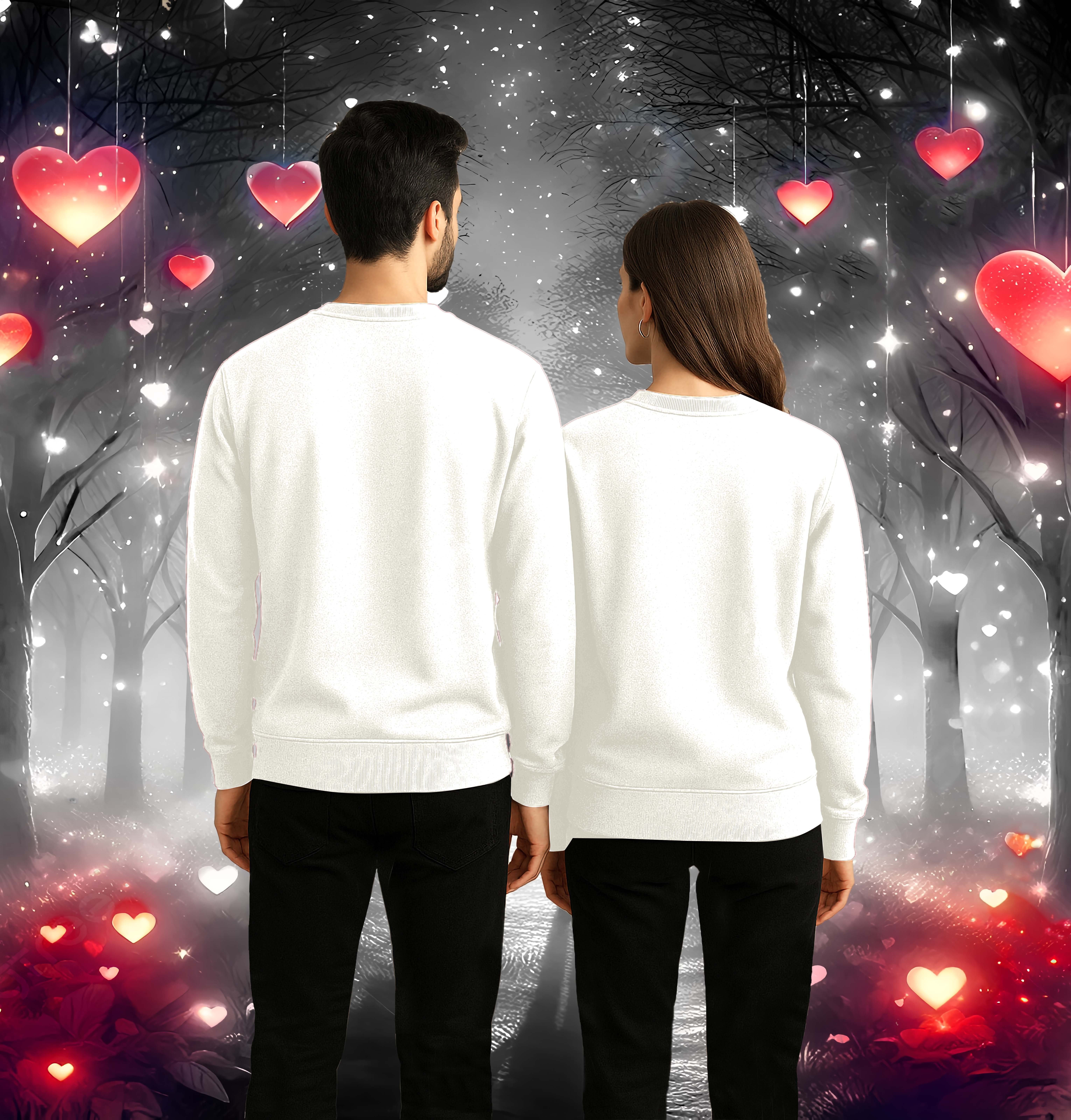 Unisex Sevgililer günü Baskılı yetişkin Swaetshirt 3 İplik Şardonlu