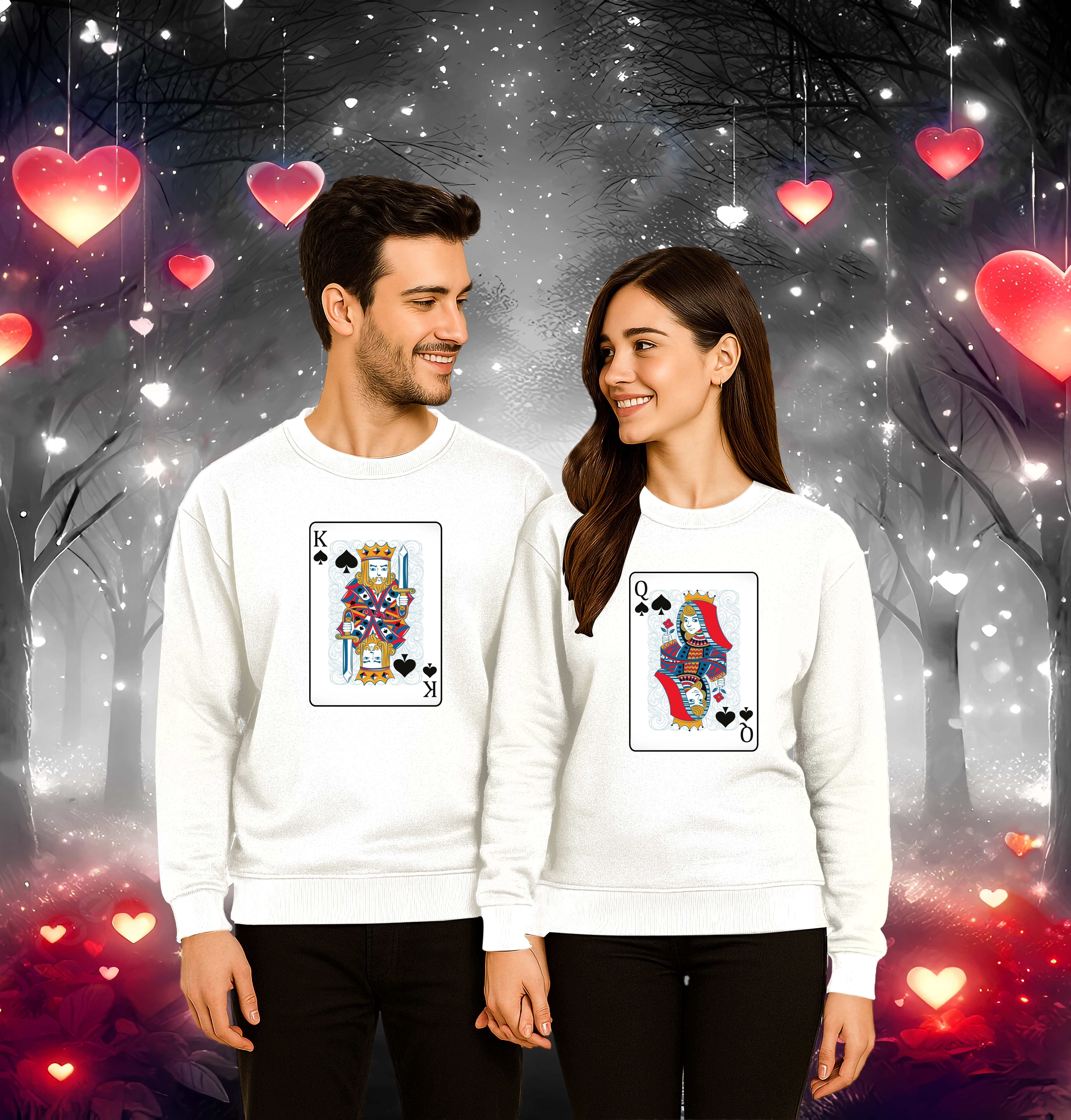 Unisex Sevgililer günü Baskılı yetişkin Swaetshirt 3 İplik Şardonlu