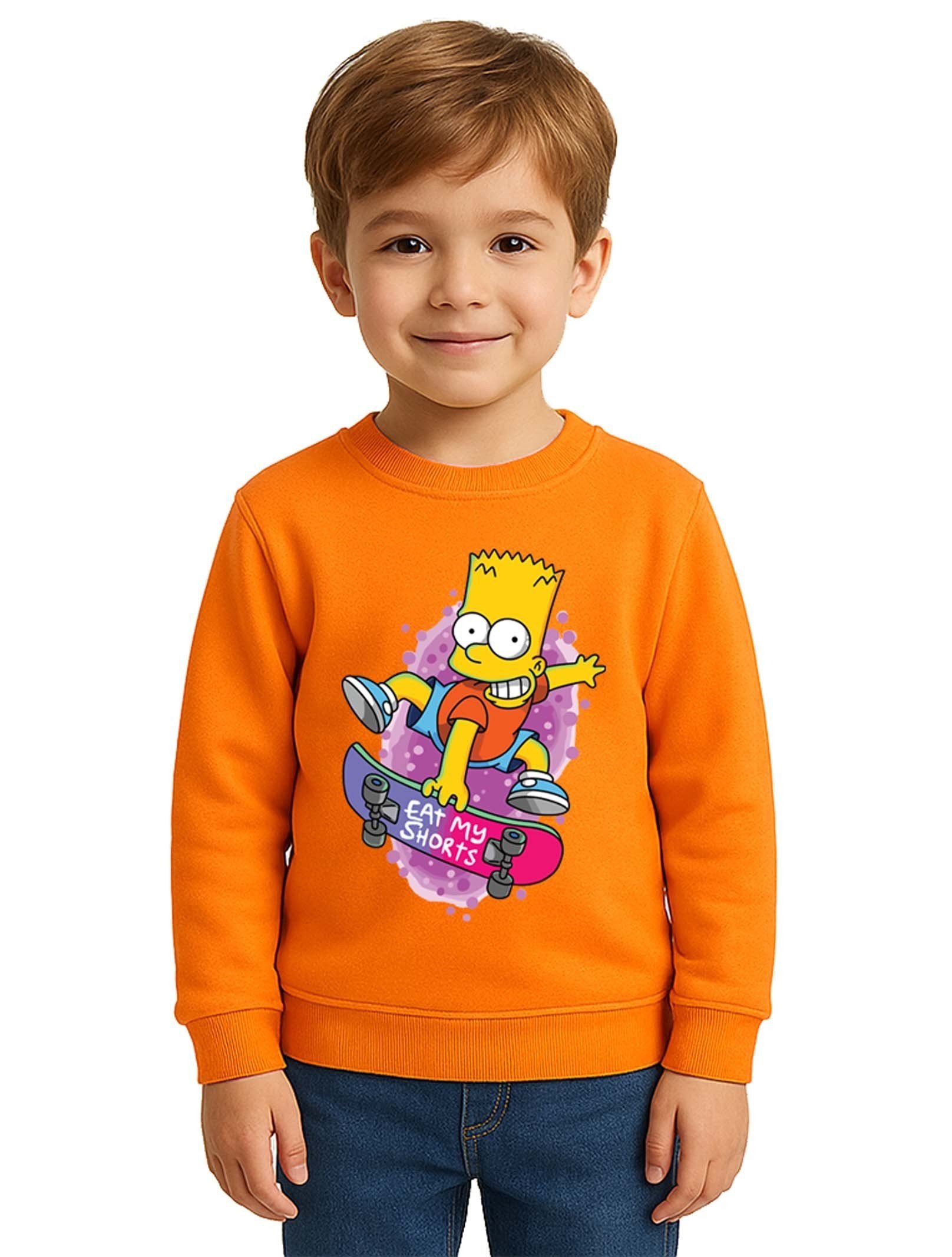 Unisex Simpson Baskılı Çocuk Swaetshirt 3 İplik Şardonlu