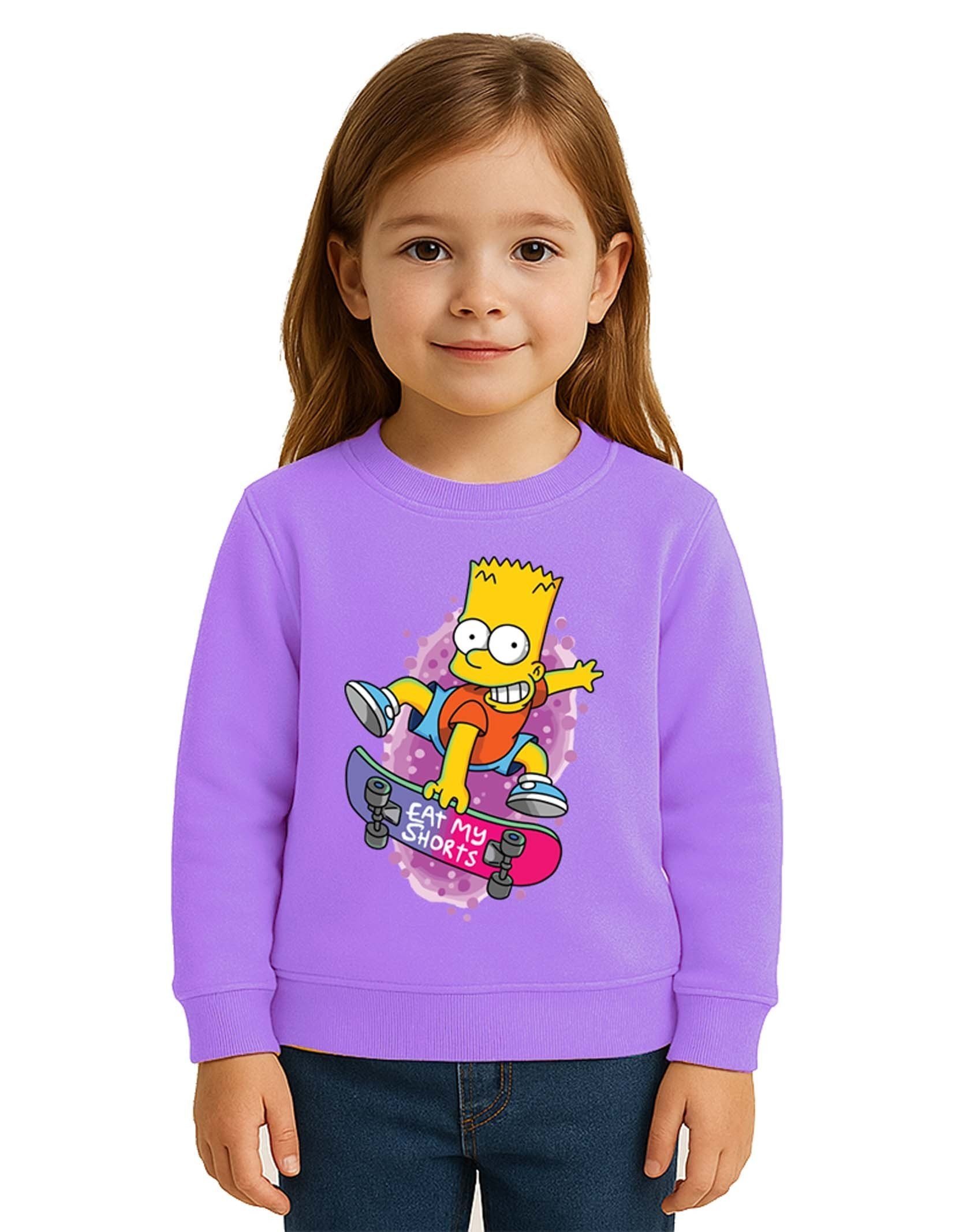 Unisex Simpson Baskılı Çocuk Swaetshirt 3 İplik Şardonlu