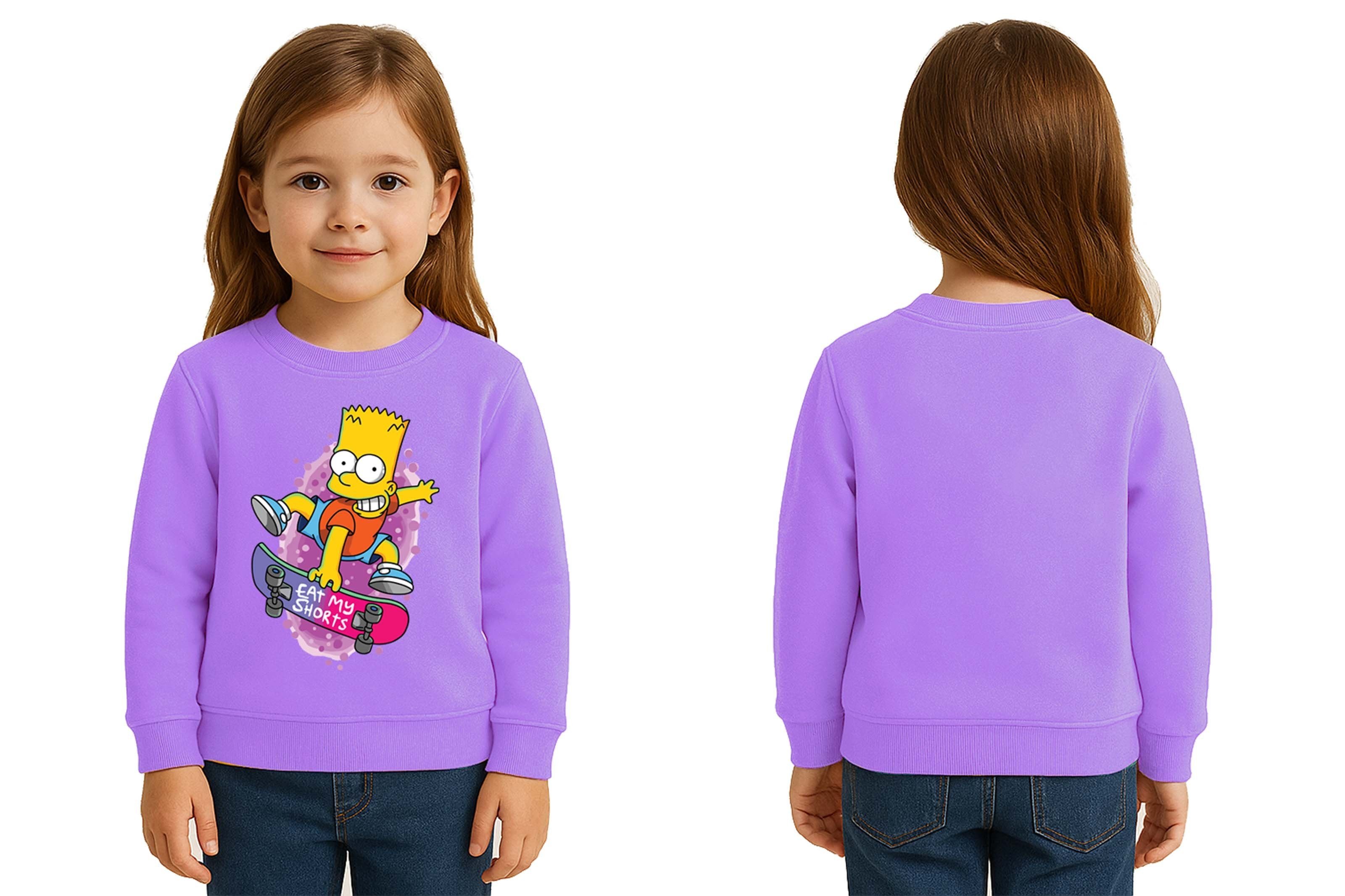 Unisex Simpson Baskılı Çocuk Swaetshirt 3 İplik Şardonlu