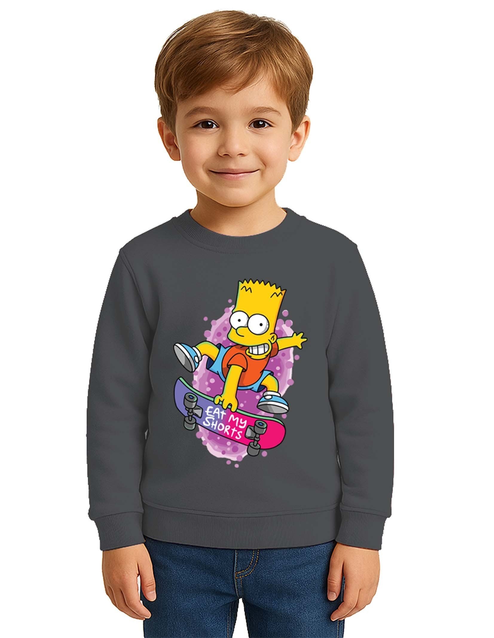 Unisex Simpson Baskılı Çocuk Swaetshirt 3 İplik Şardonlu