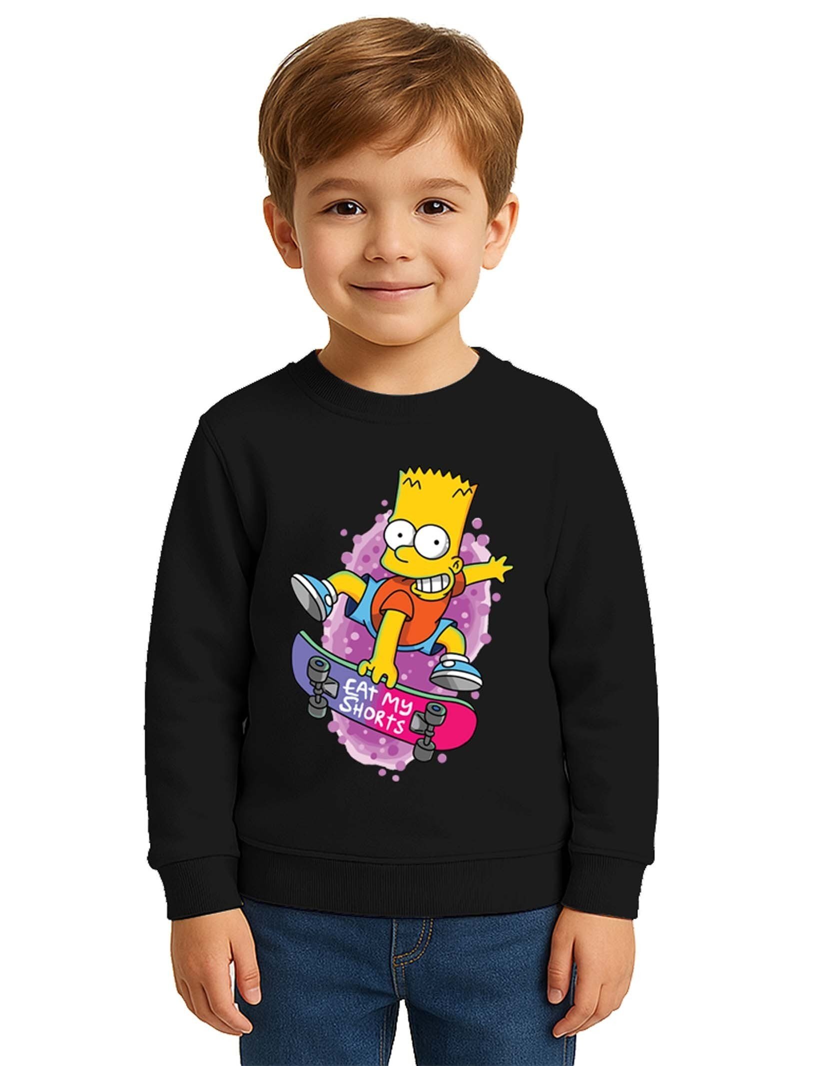 Unisex Simpson Baskılı Çocuk Swaetshirt 3 İplik Şardonlu