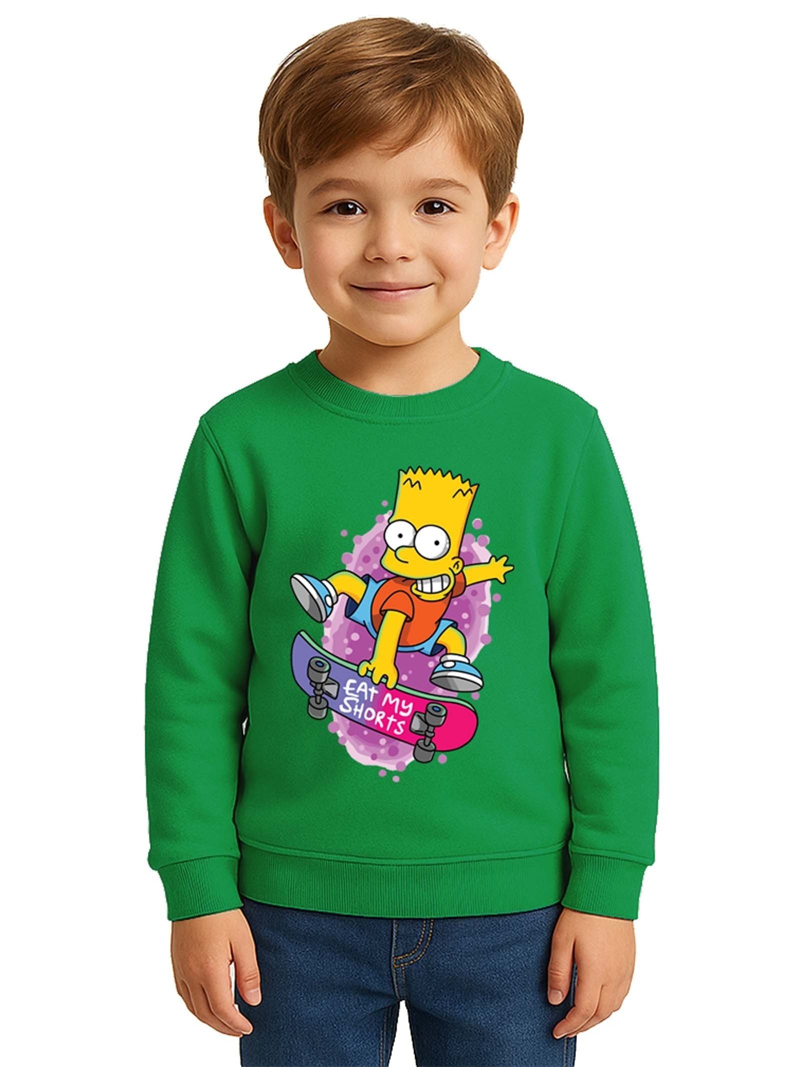 Unisex Simpson Baskılı Çocuk Swaetshirt 3 İplik Şardonlu