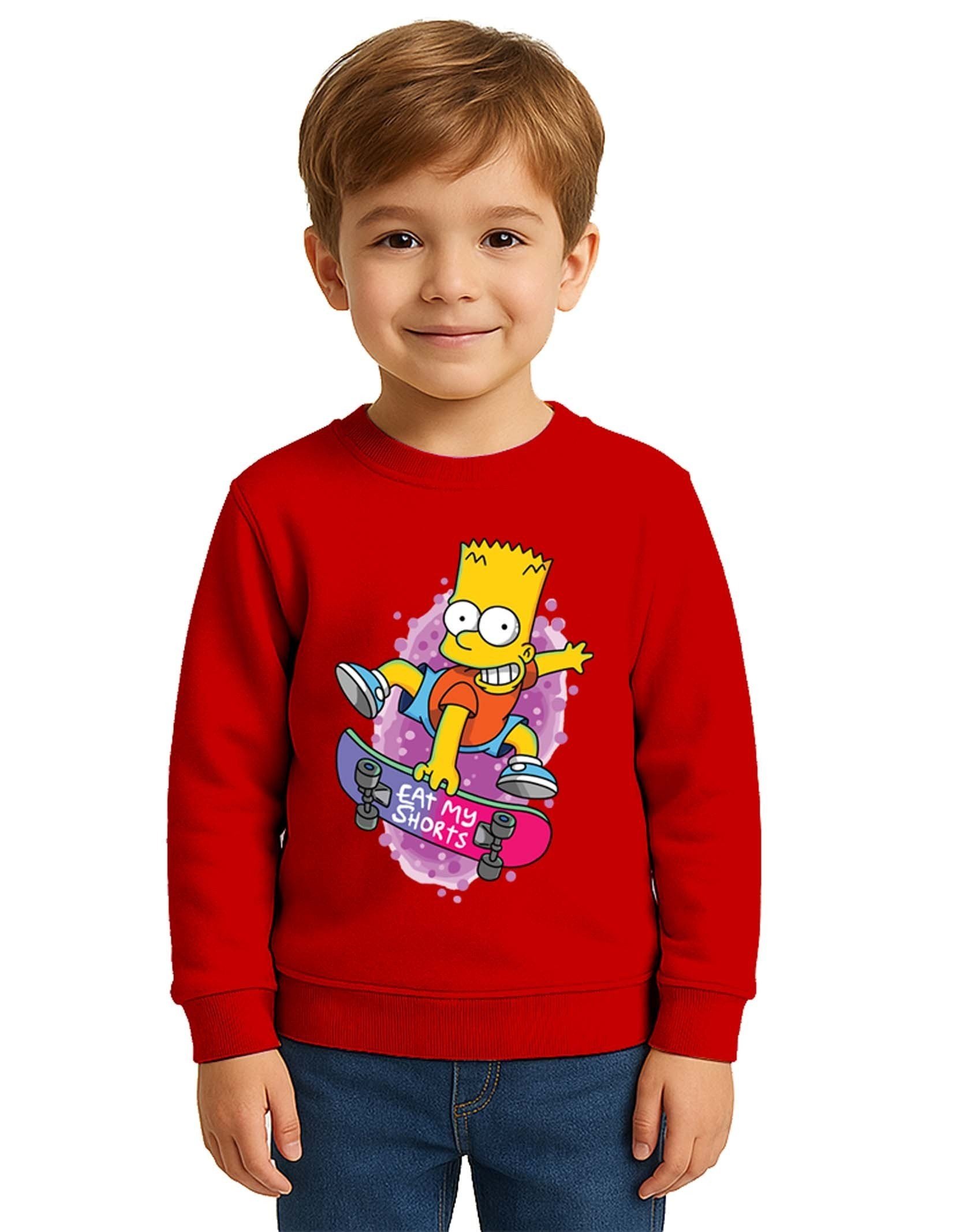 Unisex Simpson Baskılı Çocuk Swaetshirt 3 İplik Şardonlu