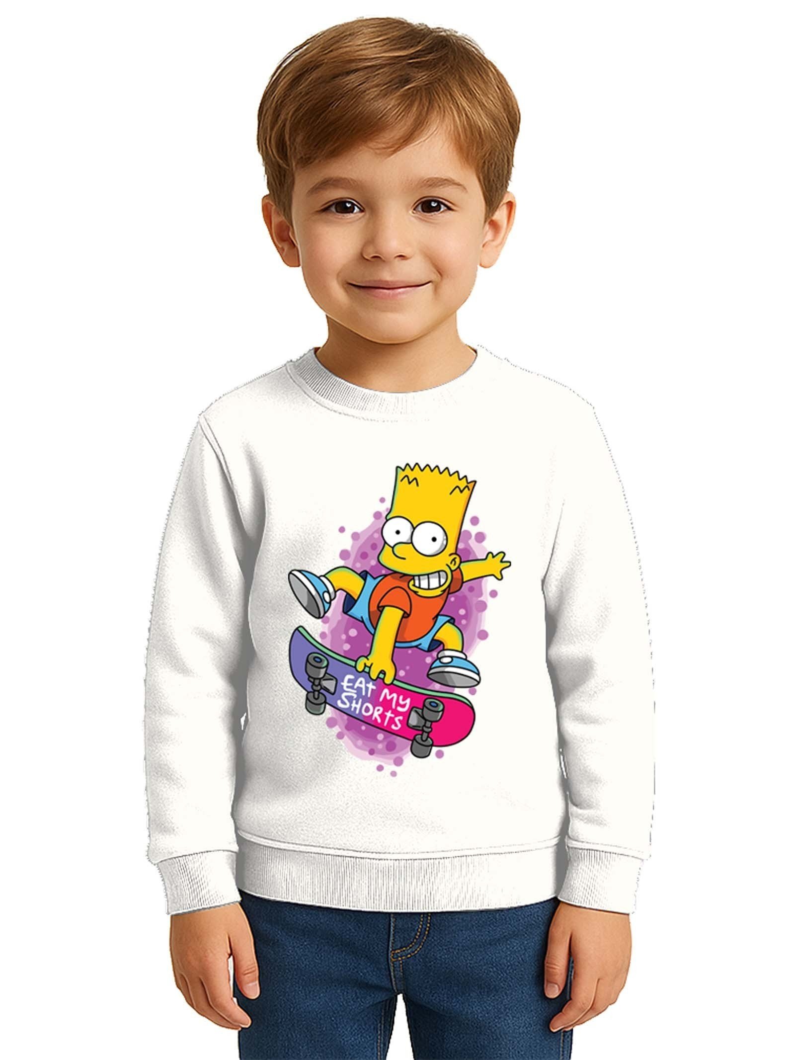 Unisex Simpson Baskılı Çocuk Swaetshirt 3 İplik Şardonlu