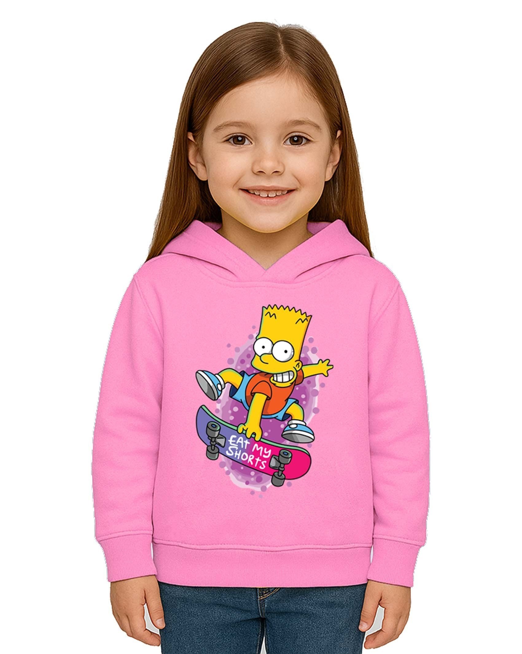 Unisex Simpson Baskılı Çocuk Swaetshirt Kapşonlu 3 İplik Şardonlu