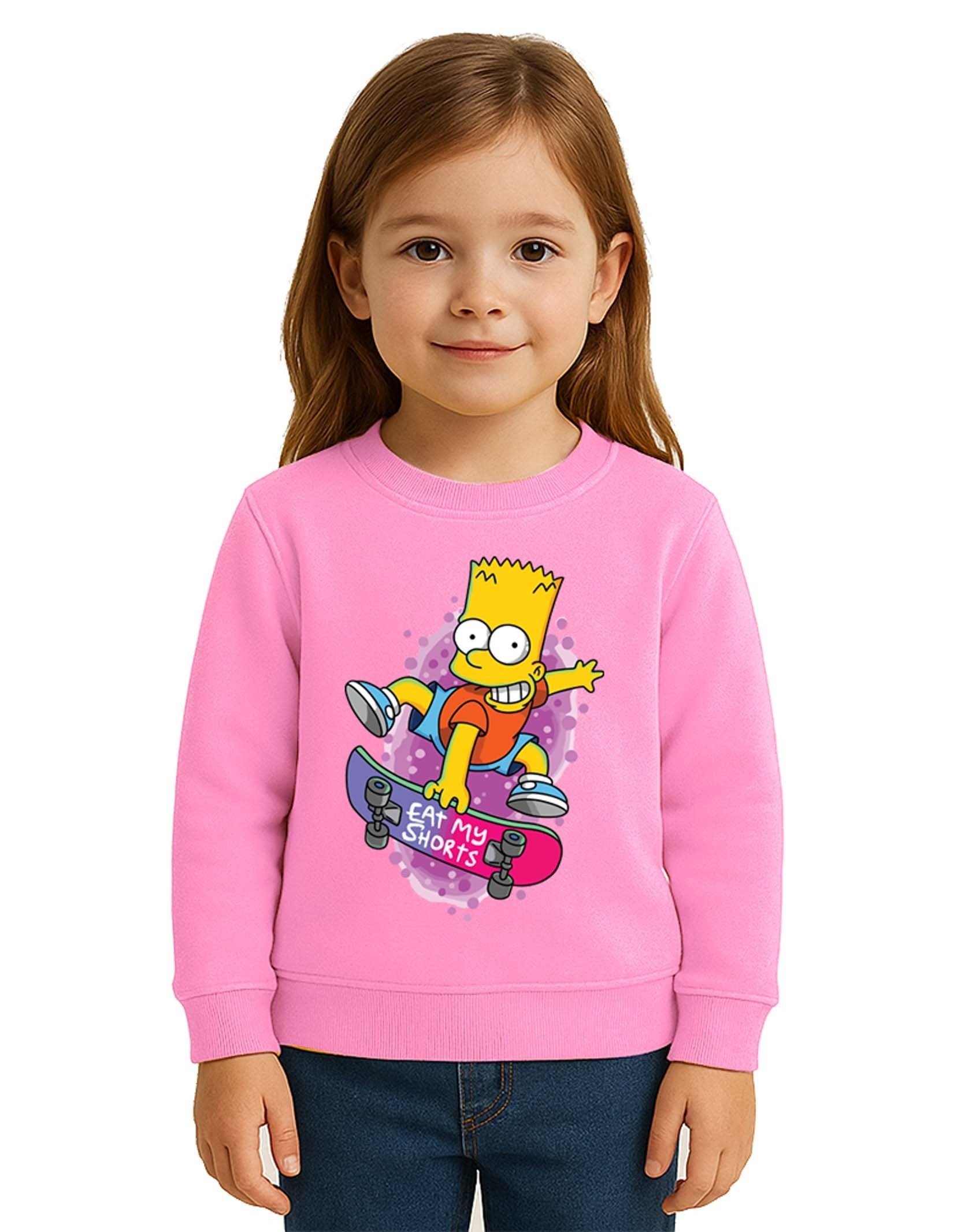 Unisex Simpson Baskılı Çocuk Swaetshirt 3 İplik Şardonlu
