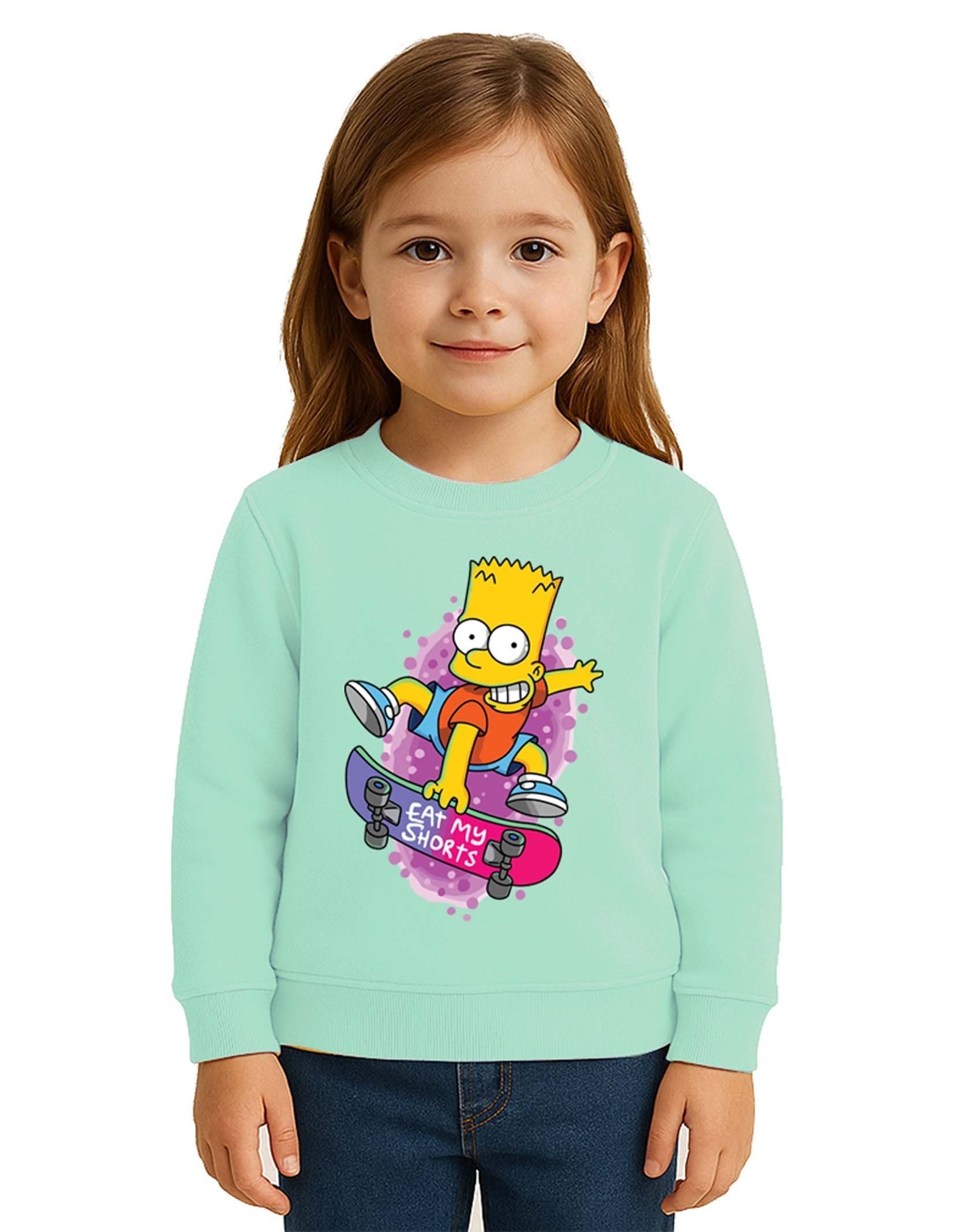 Unisex Simpson Baskılı Çocuk Swaetshirt 3 İplik Şardonlu