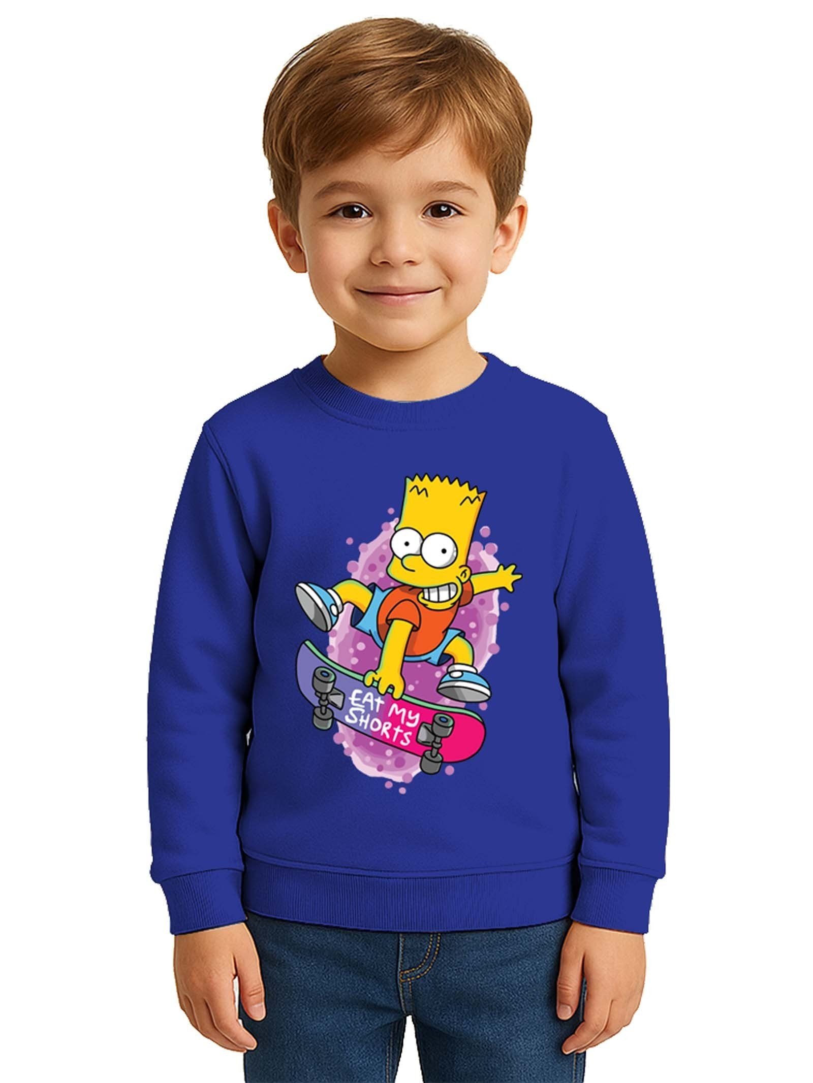 Unisex Simpson Baskılı Çocuk Swaetshirt 3 İplik Şardonlu