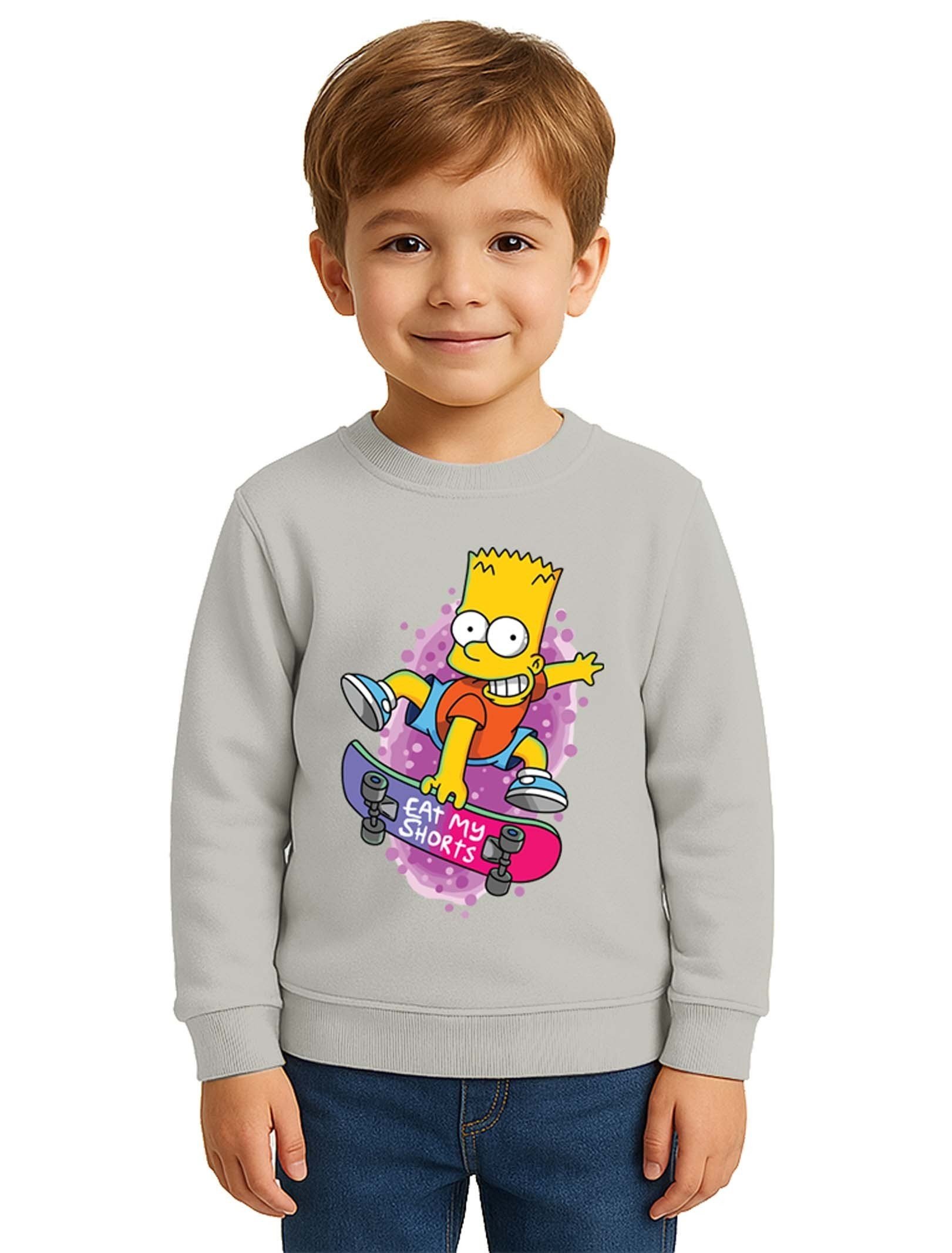 Unisex Simpson Baskılı Çocuk Swaetshirt 3 İplik Şardonlu
