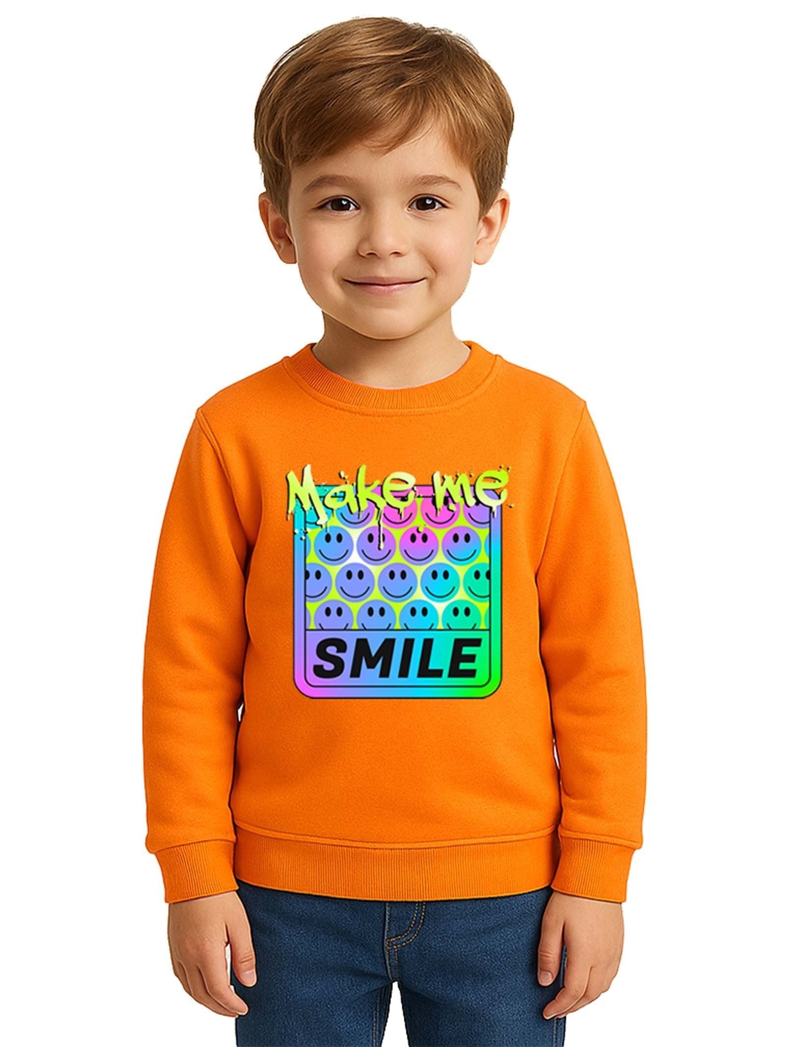 Unisex Smile Baskılı Çocuk Swaetshirt 3 İplik Şardonlu