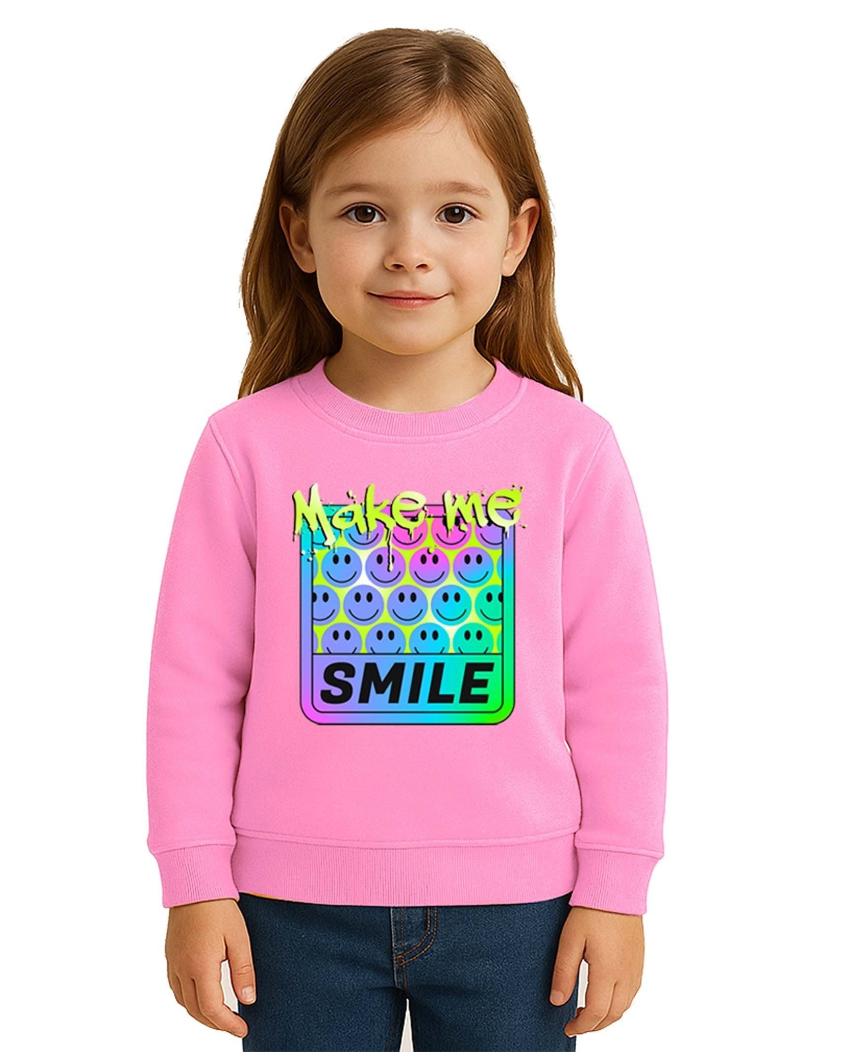 Unisex Smile Baskılı Çocuk Swaetshirt 3 İplik Şardonlu