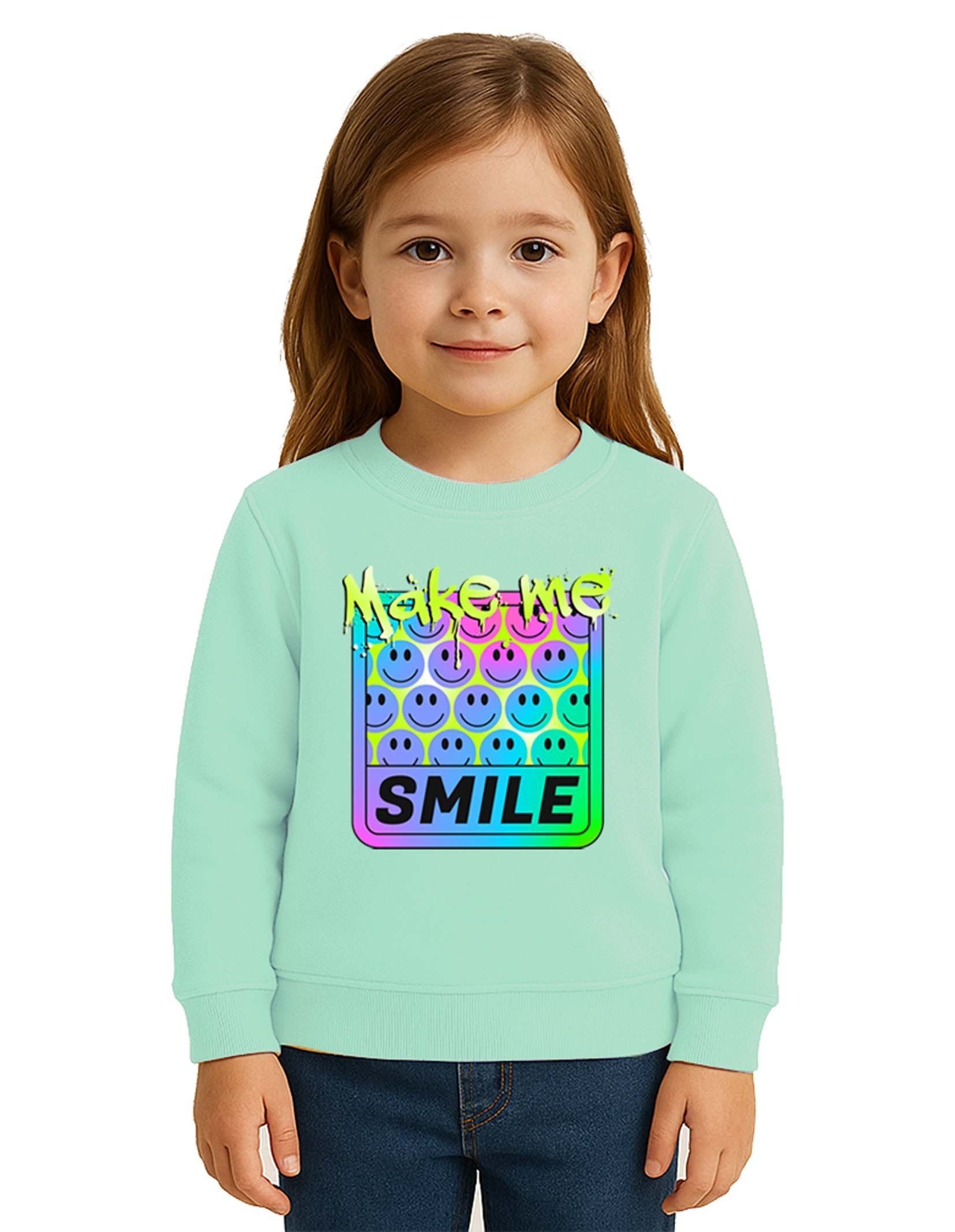 Unisex Smile Baskılı Çocuk Swaetshirt 3 İplik Şardonlu