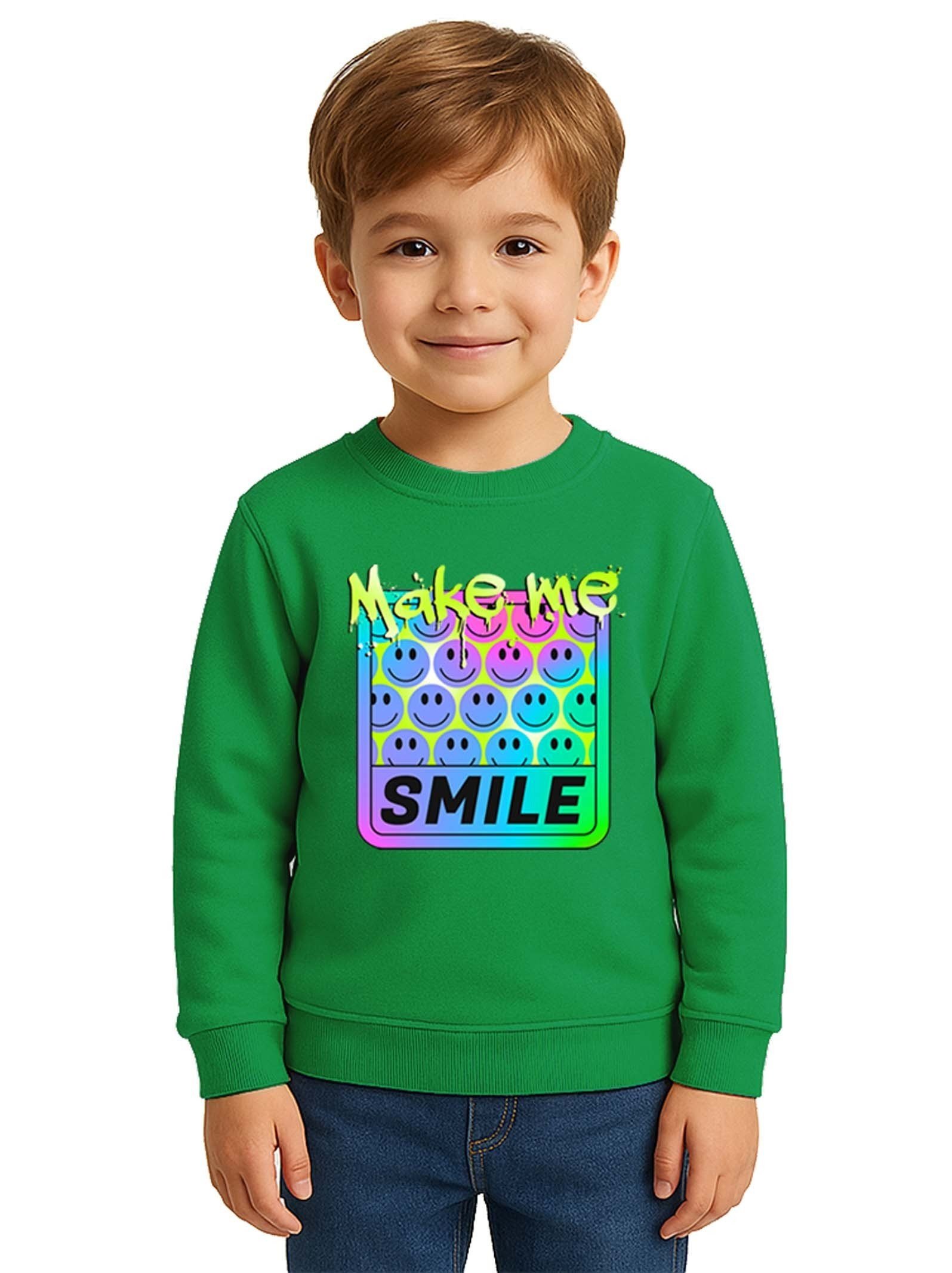Unisex Smile Baskılı Çocuk Swaetshirt 3 İplik Şardonlu