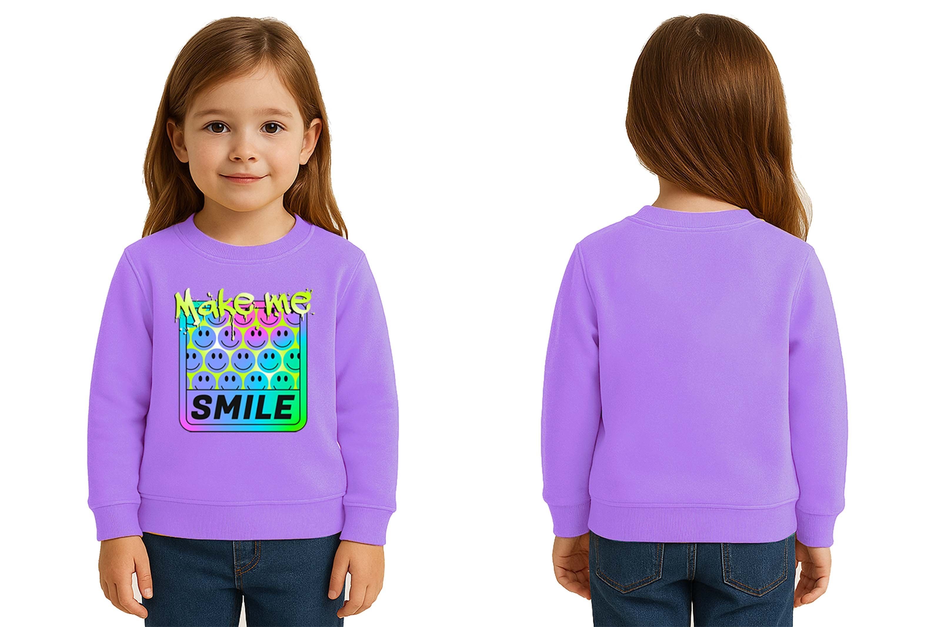 Unisex Smile Baskılı Çocuk Swaetshirt 3 İplik Şardonlu