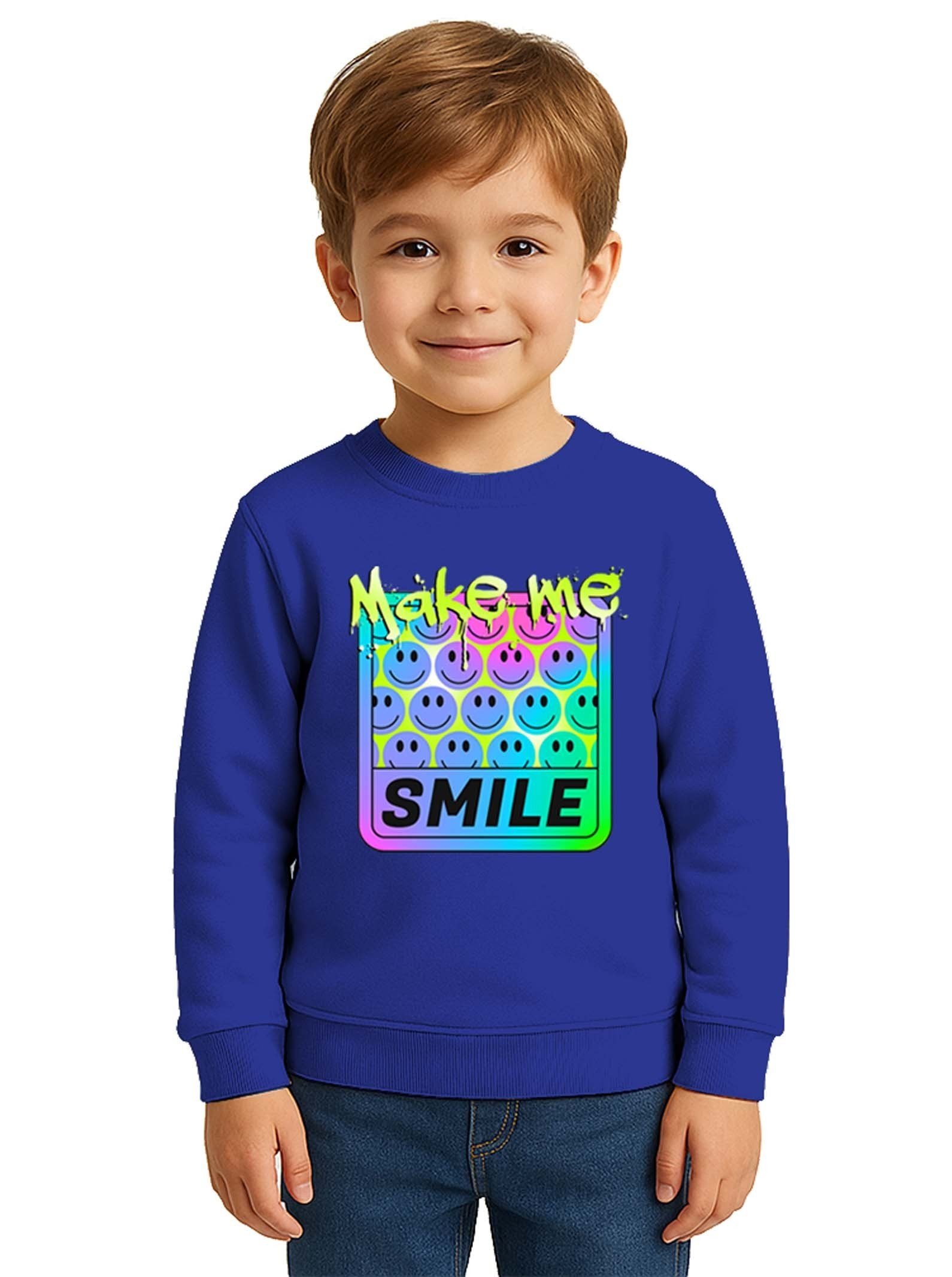 Unisex Smile Baskılı Çocuk Swaetshirt 3 İplik Şardonlu
