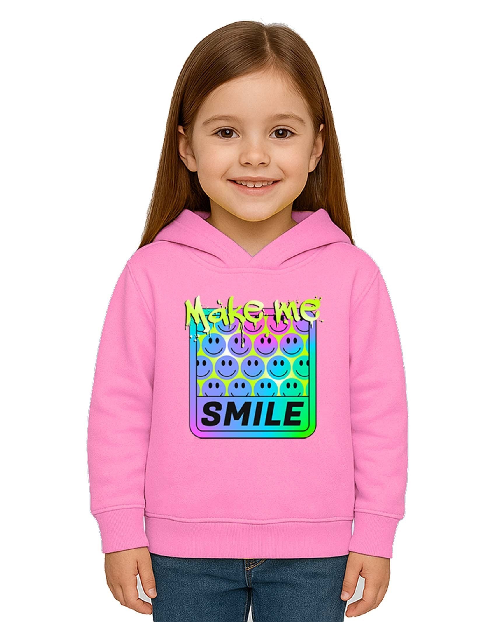 Unisex Smile Baskılı Çocuk Swaetshirt Kapşonlu 3 İplik Şardonlu