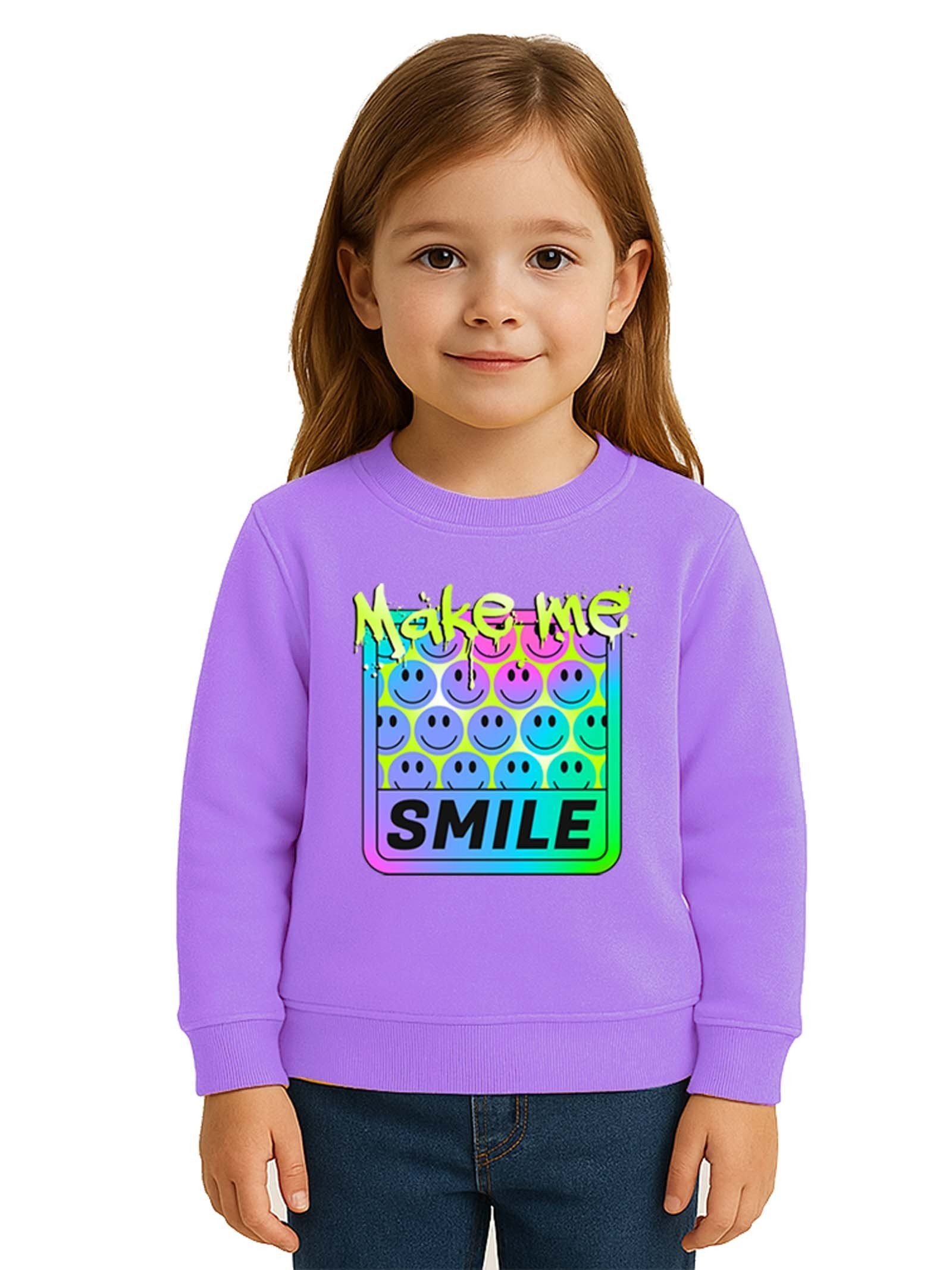 Unisex Smile Baskılı Çocuk Swaetshirt 3 İplik Şardonlu