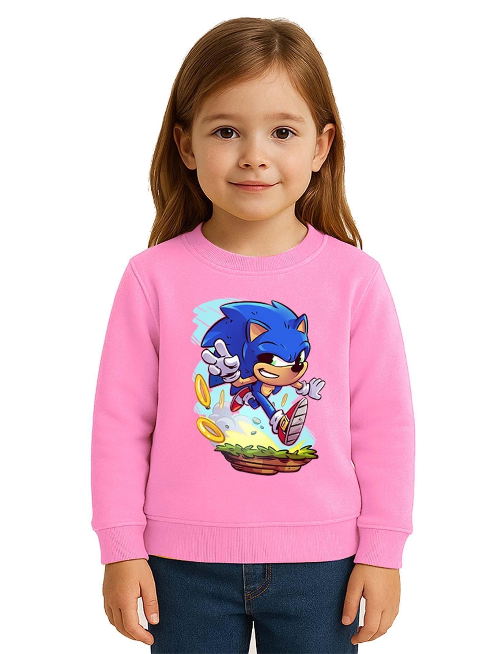 Unisex Sonic Baskılı Çocuk Swaetshirt 3 İplik Şardonlu