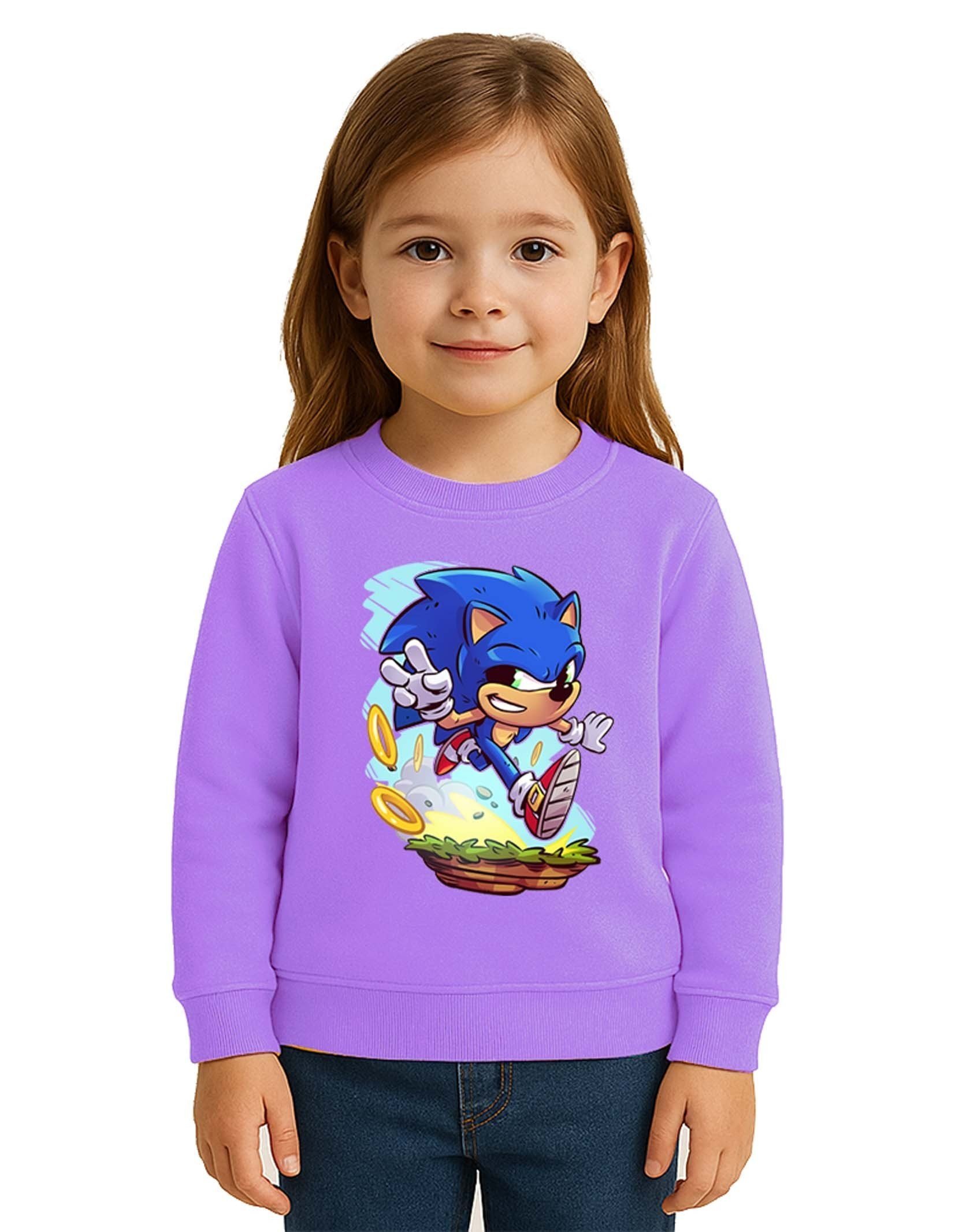 Unisex Sonic Baskılı Çocuk Swaetshirt 3 İplik Şardonlu