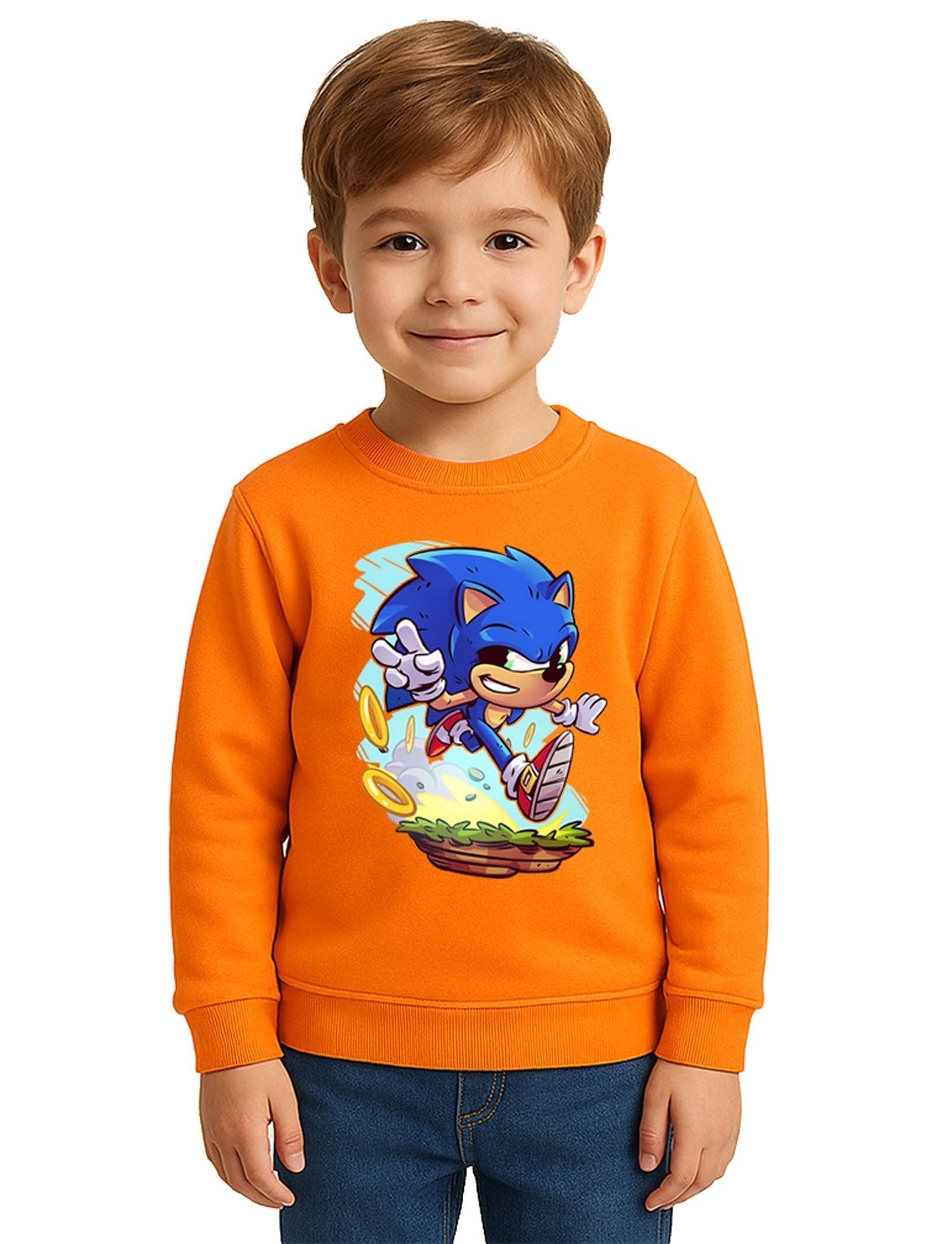 Unisex Sonic Baskılı Çocuk Swaetshirt 3 İplik Şardonlu