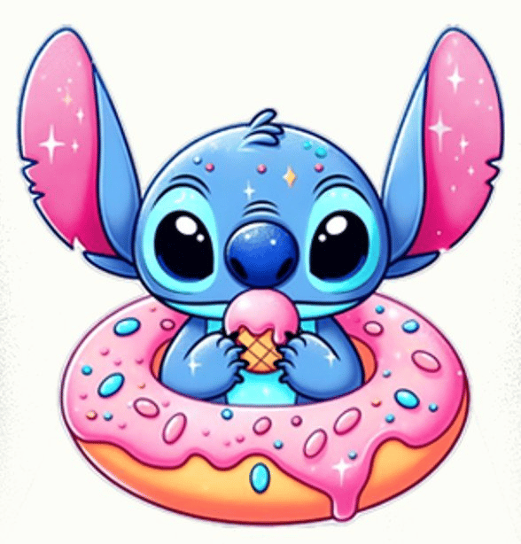 Unisex Stitch Baskılı Çocuk Swaetshirt Baskılı Kapüşonlu 3 İplik Şardonlu