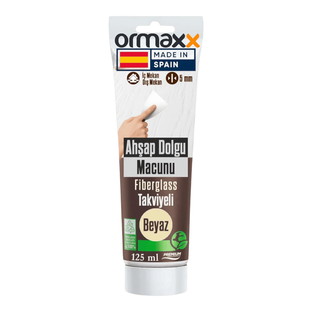 Aguaplast - Beyaz Fiberglass Katkılı Ahşap Dolgu Tamir Macunu 125 ml