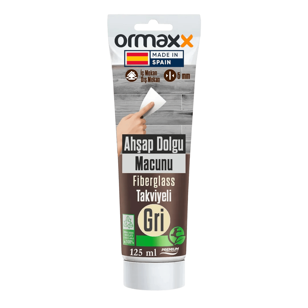 Aguaplast - Gri Fiberglass Katkılı Ahşap Dolgu Tamir Macunu 125 ml