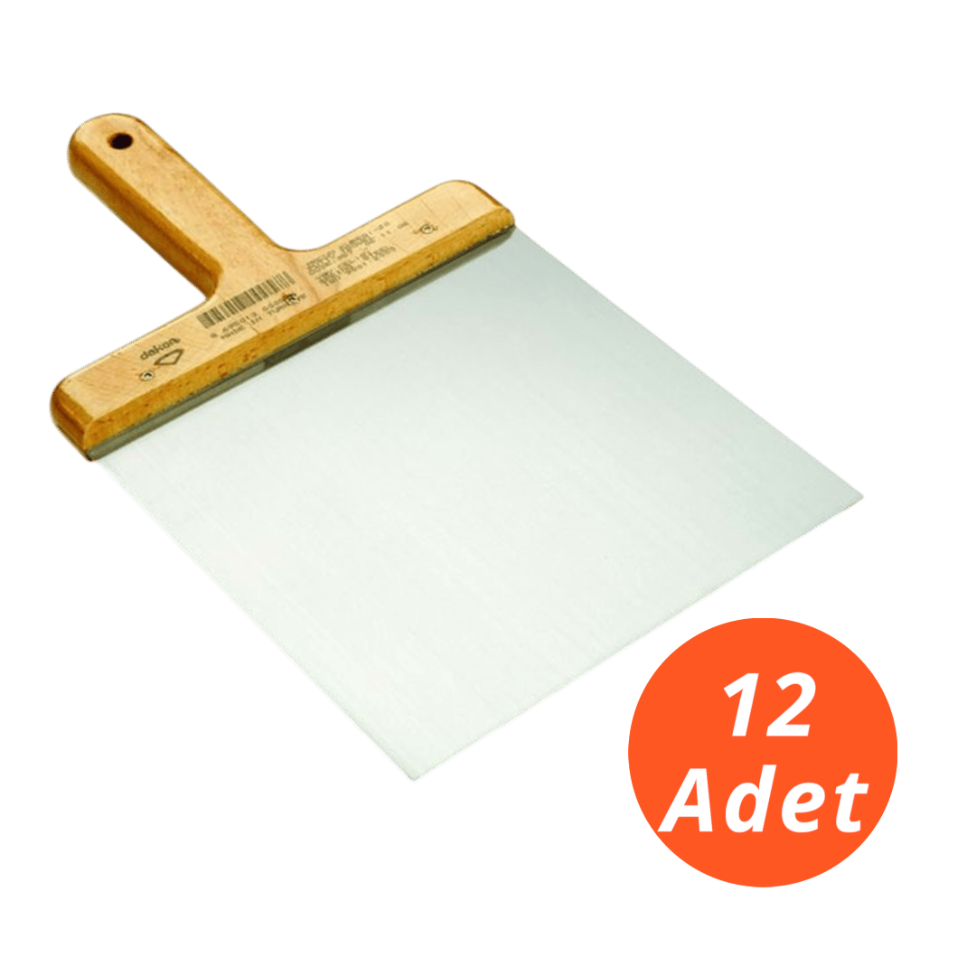 Dekor/Hassan 056 Ahşap Saplı Macun Küreği 18 cm - 12'li Paket Standart Model - Yay Çeliği