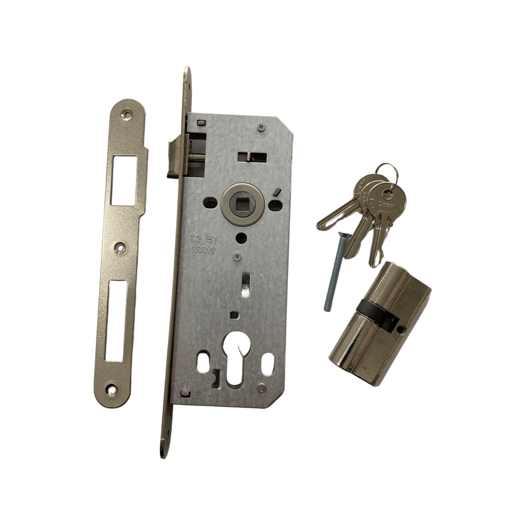 Dooraks 245ZB Silindirli Kilit 45 mm Nikel Ayna:Oval 23 mm Barel:68 mm Zamak