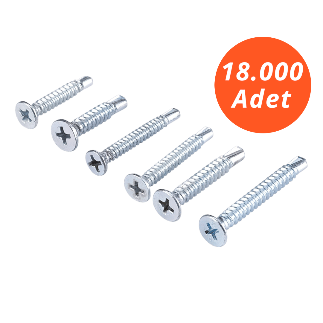 Meridyen YHB 3,9*16 Matkap Uçlu Vida 18.000 Adet - PH 2 Bits Uç ile Kullanılır