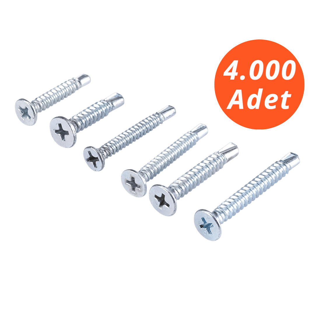 Meridyen YHB 4,2*50 Matkap Uçlu Vida 4.000 Adet - PH 2 Bits Uç ile Kullanılır