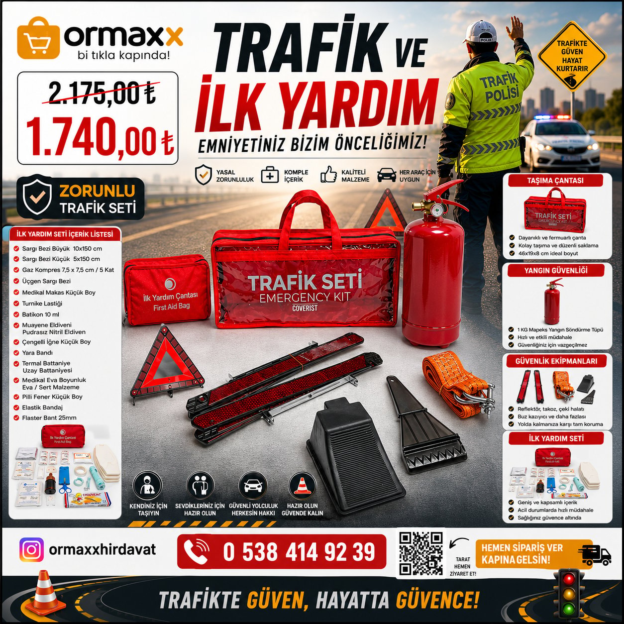 Oto Trafik ve İlk Yardım Seti