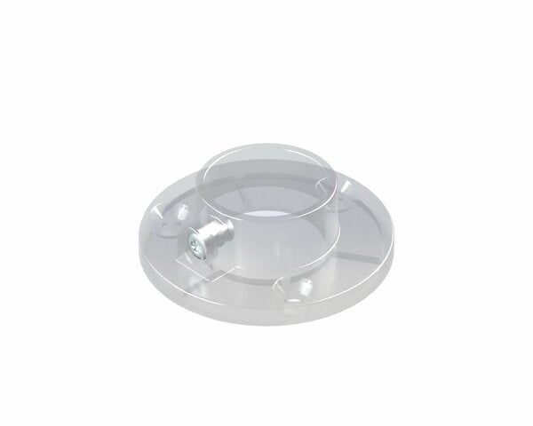 Plastik Yuvarlak Askı Flanş Şeffaf | Boru Tutucu Ø:25 mm