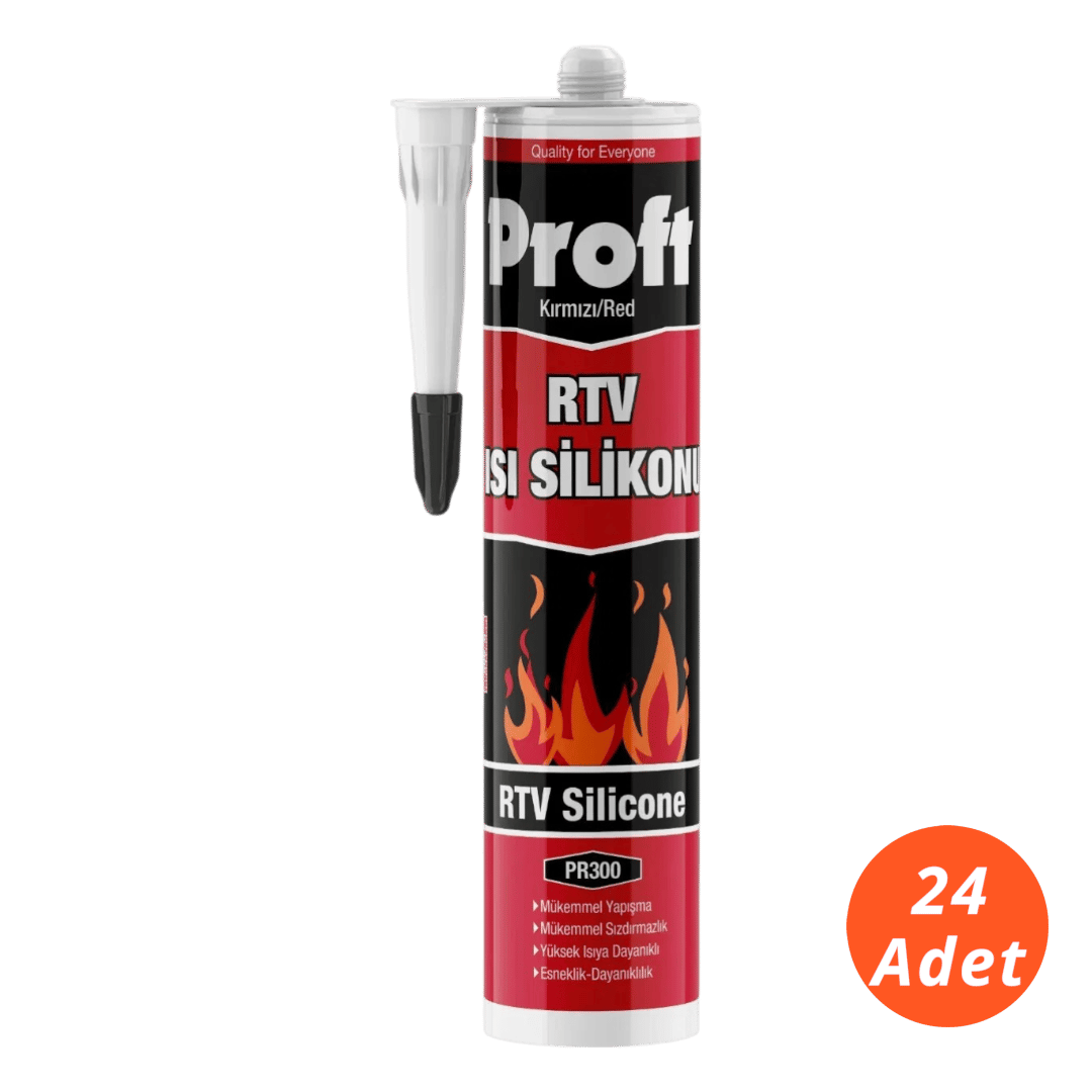 Proft Isı Silikonu Kırmızı 310 ml - 24'lü Koli