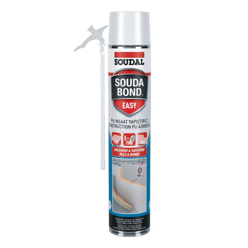 Soudal Easy Mantolama Yapıştırıcı Köpük - Pipetli 750 ml - 12'li Koli